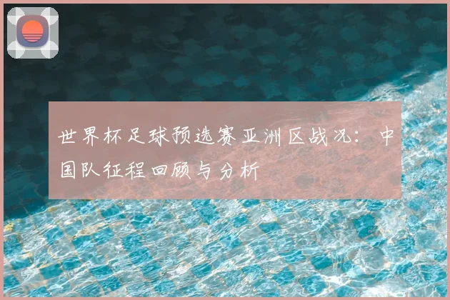 世界杯足球预选赛亚洲区战况：中国队征程回顾与分析